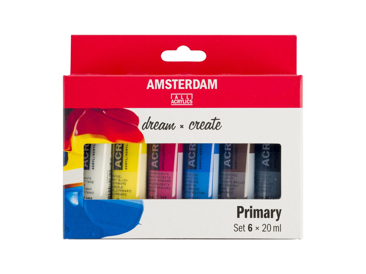 AMSTERDAM Standard Series Acryl Set 17820500 Primary 6X20ml (8712079451158)