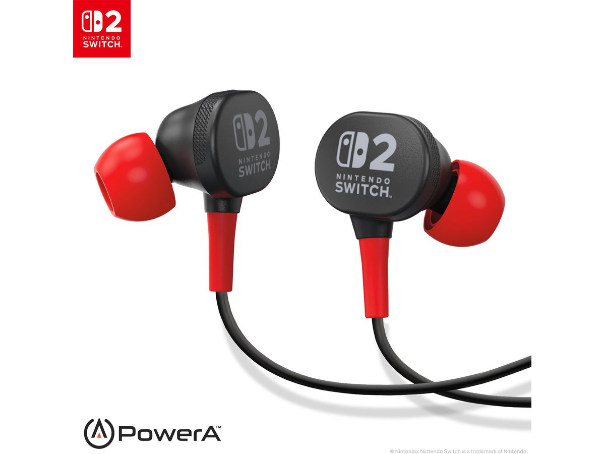 POWER A Wired Earbuds NSHS0531-01 NSW2, Black (0617885154317)
