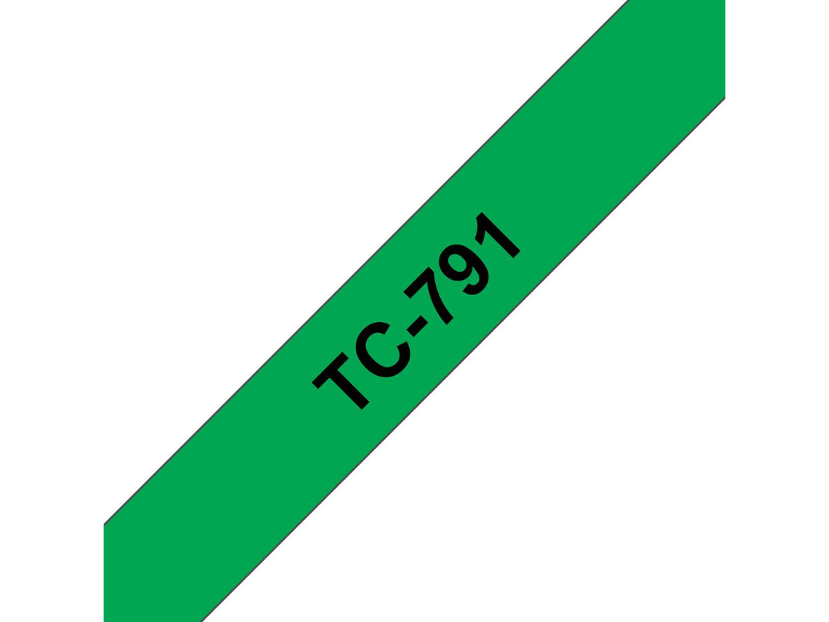 PTOUCH Ruban, laminé noir/vert TC-791 PT-3000 9 mm (4977766050760)