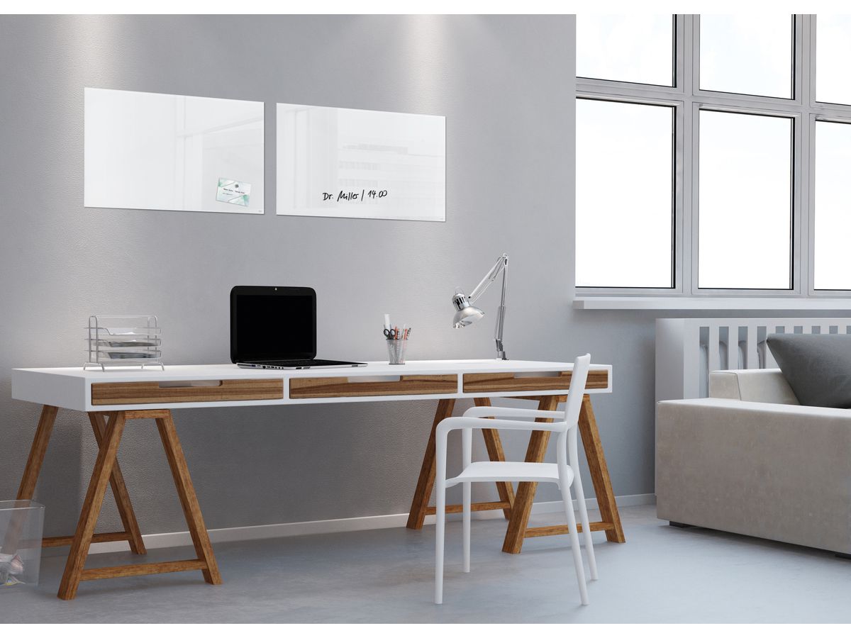 SIGEL Tableau magnétique en verre GL121 blanc 600x400x15mm (4004360887673)