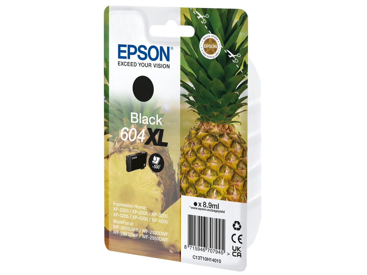 EPSON Cartouche d'encre 604XL noir T10H14010 WF-2910/30/50 500 pages (8715946707945)