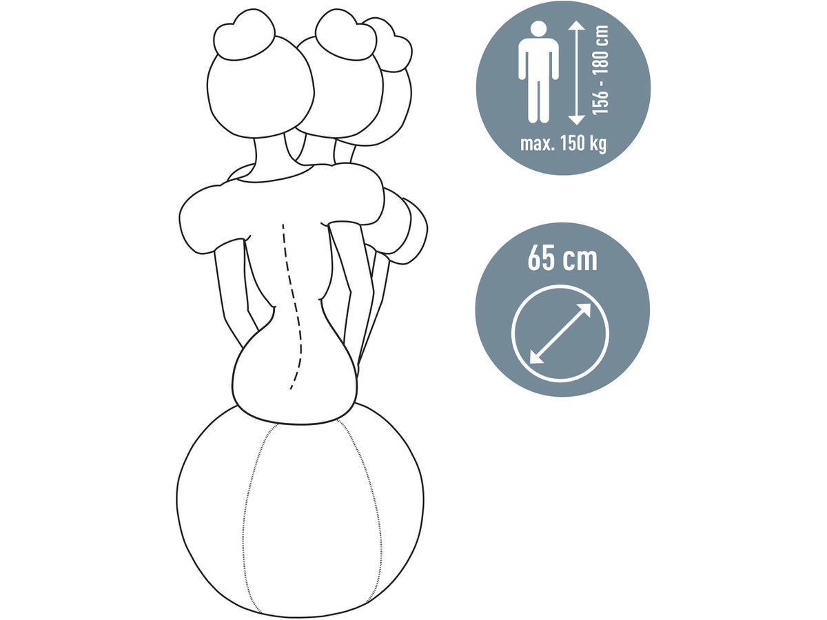 LEITZ Sitzball Ergo Active 65cm 6542-00-89 grau (4002432134779)