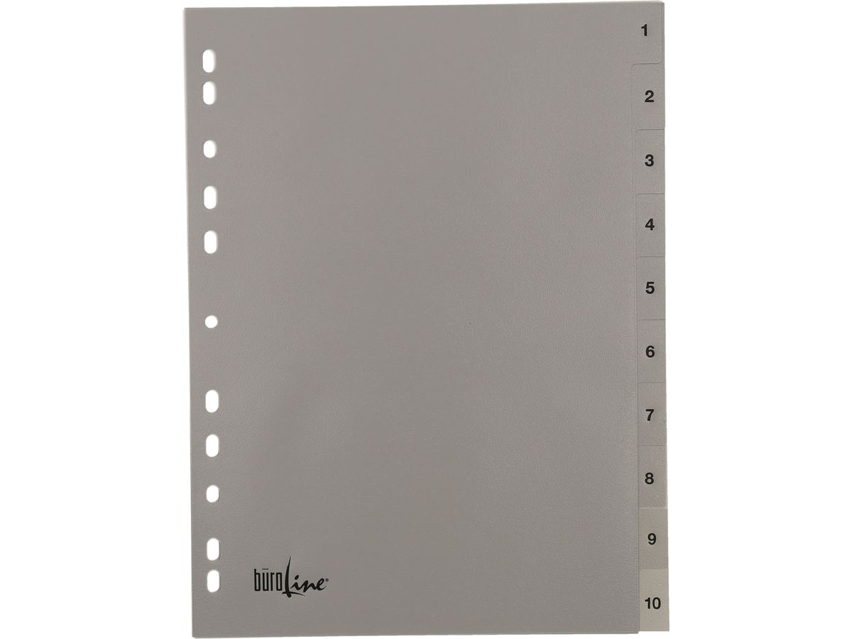 BÜROLINE Registro PP grigio A4 40936 grigio 1-10 (7612532058119)