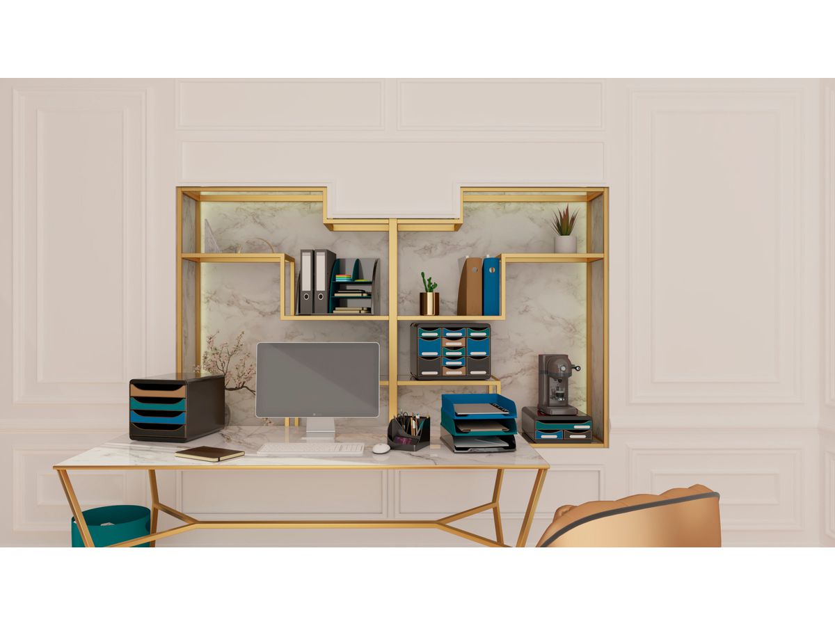 EXACOMPTA Stifteköcher Neo Deco 69514D schwarz 5 Fächer (9002493695146)