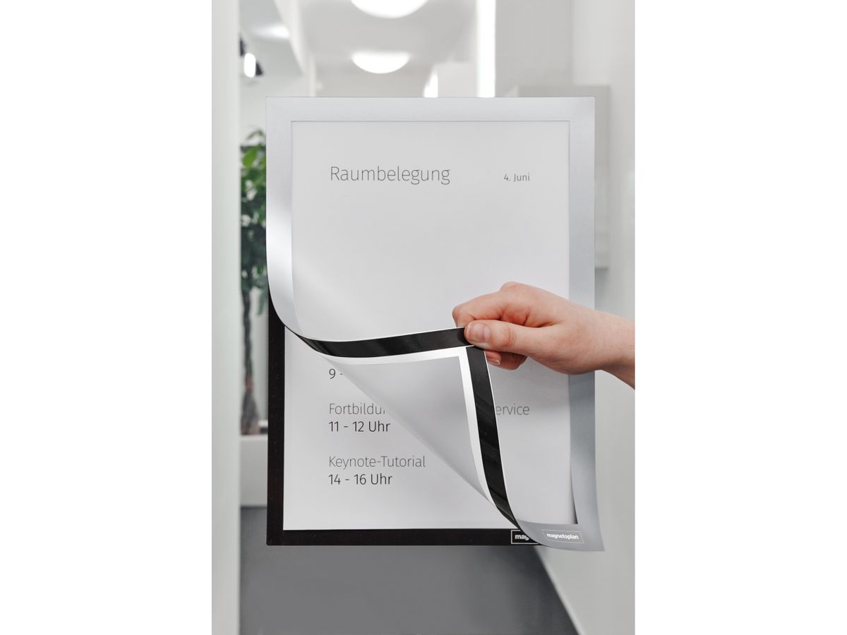 MAGNETOPLAN Cadre d'info. A4 1131932 autocollant, argent 2 pcs. (4013695064994)