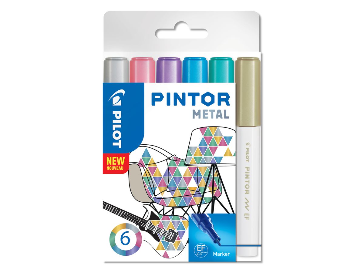 PILOT Marker Set Pintor EF S6/0537489 6 Farben metallic (3131910537472)