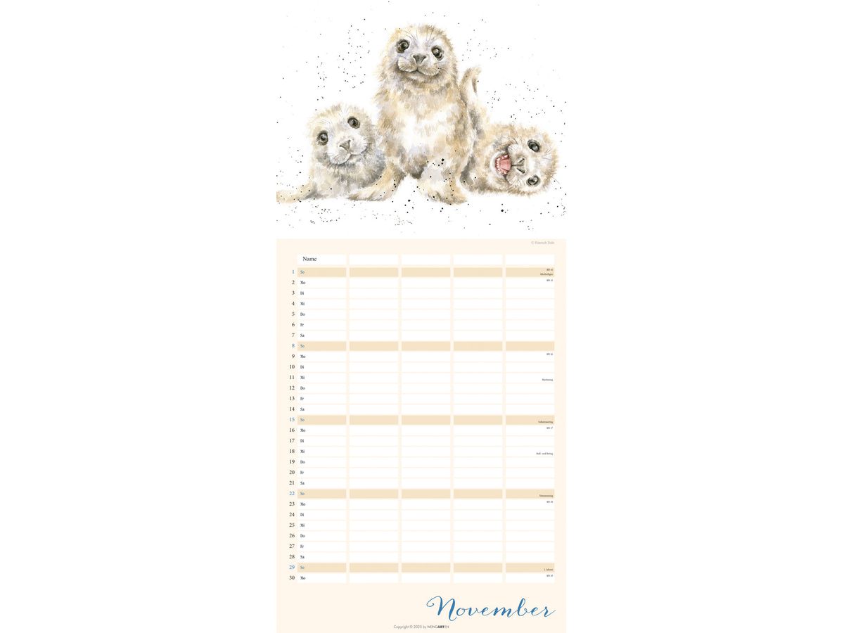 WEINGARTEN Calendario familiare 2026 3312171+26 Happy Family 22 x 48 cm (9783839902592)