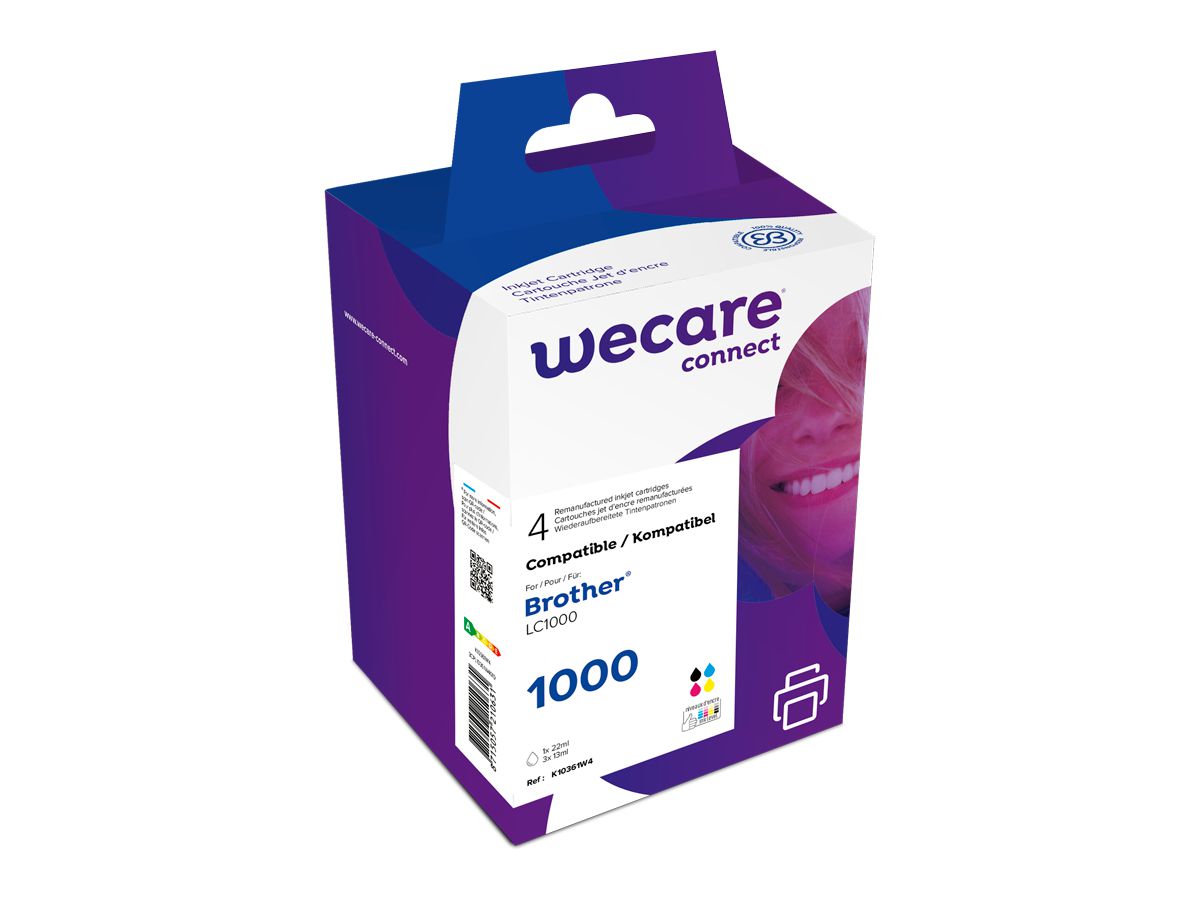 WECARE Multipack rebuilt CMYBK LC1000VAL z.Brother DCP-130 1x22/3x13ml (8715057210631)