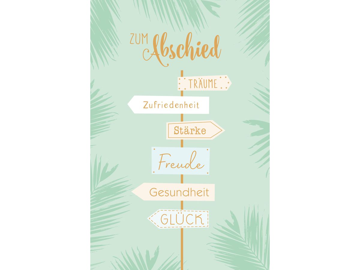 ABC Abschiedskarte DE B6 52303 Wegweiser (7611119215716)