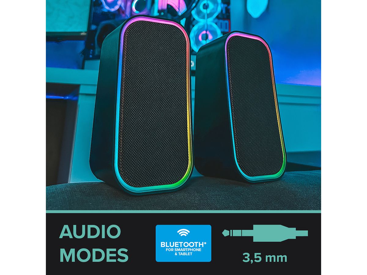 SPEEDLINK TOKEN Gaming Speaker SL-810008-BK RGB, Stereo, Black (4027301703238)