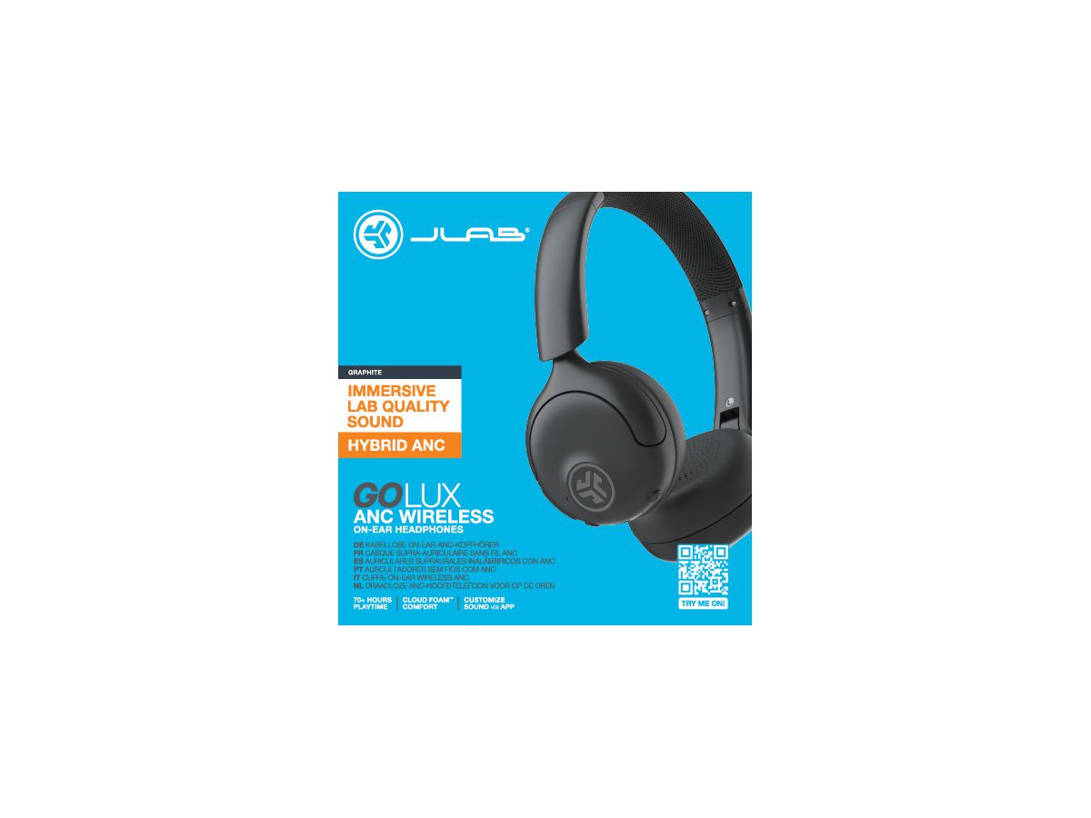 JLAB Go Lux ANC Headphones IEUHBGOLUXANCRGPH93 Wireless, Graphite (0810119072986)