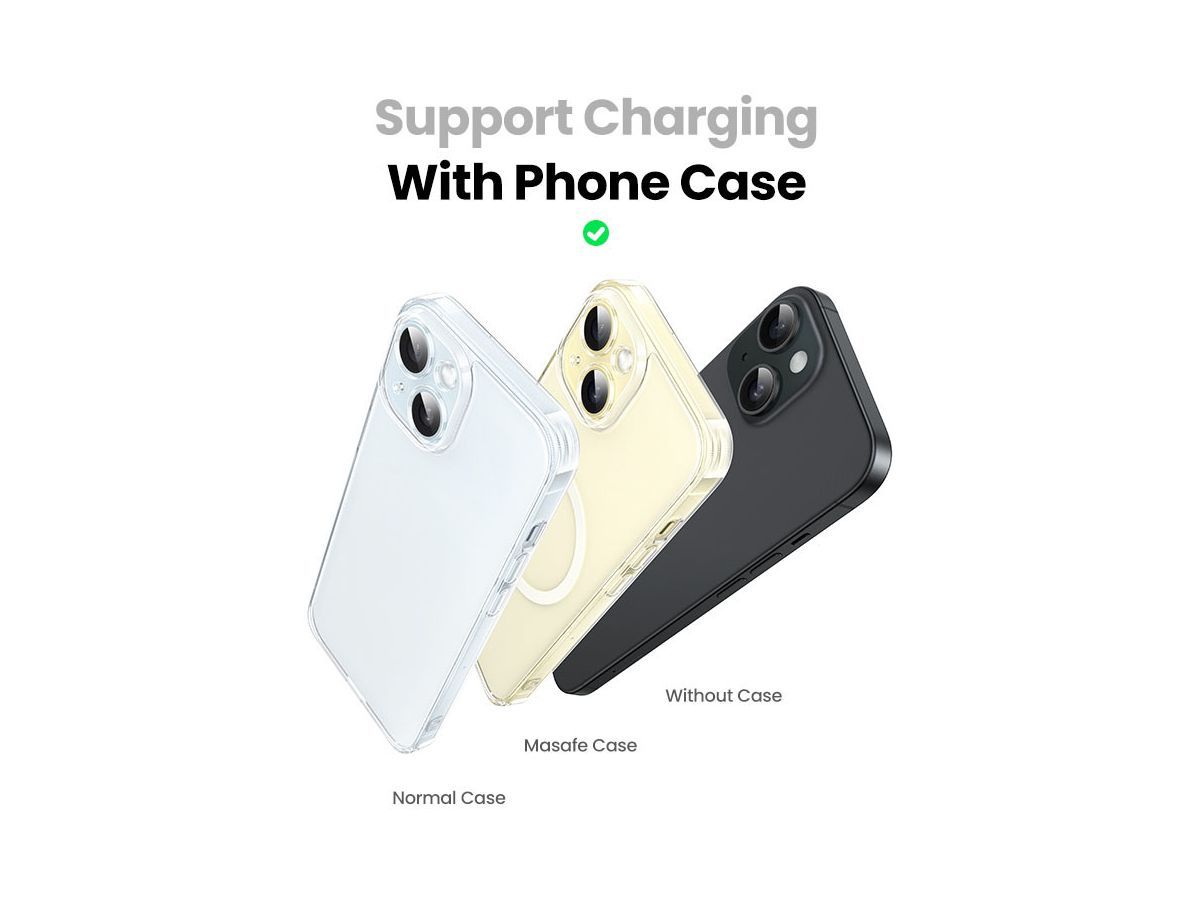 UGREEN Wireless Charger 2in1,20W,Qi2 45023 iPhone,AirPods,Gray (6941876240234)