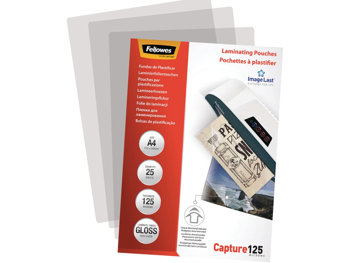 FELLOWES Laminiertasche A4 5396301 glanz, 125my 25 Stk (0077511539633)