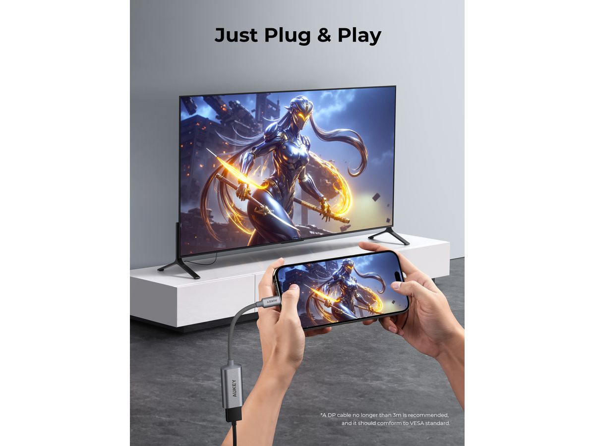 AUKEY USB-C to DP Adapter UH-D01 TravelDok 8K (0689323790876)