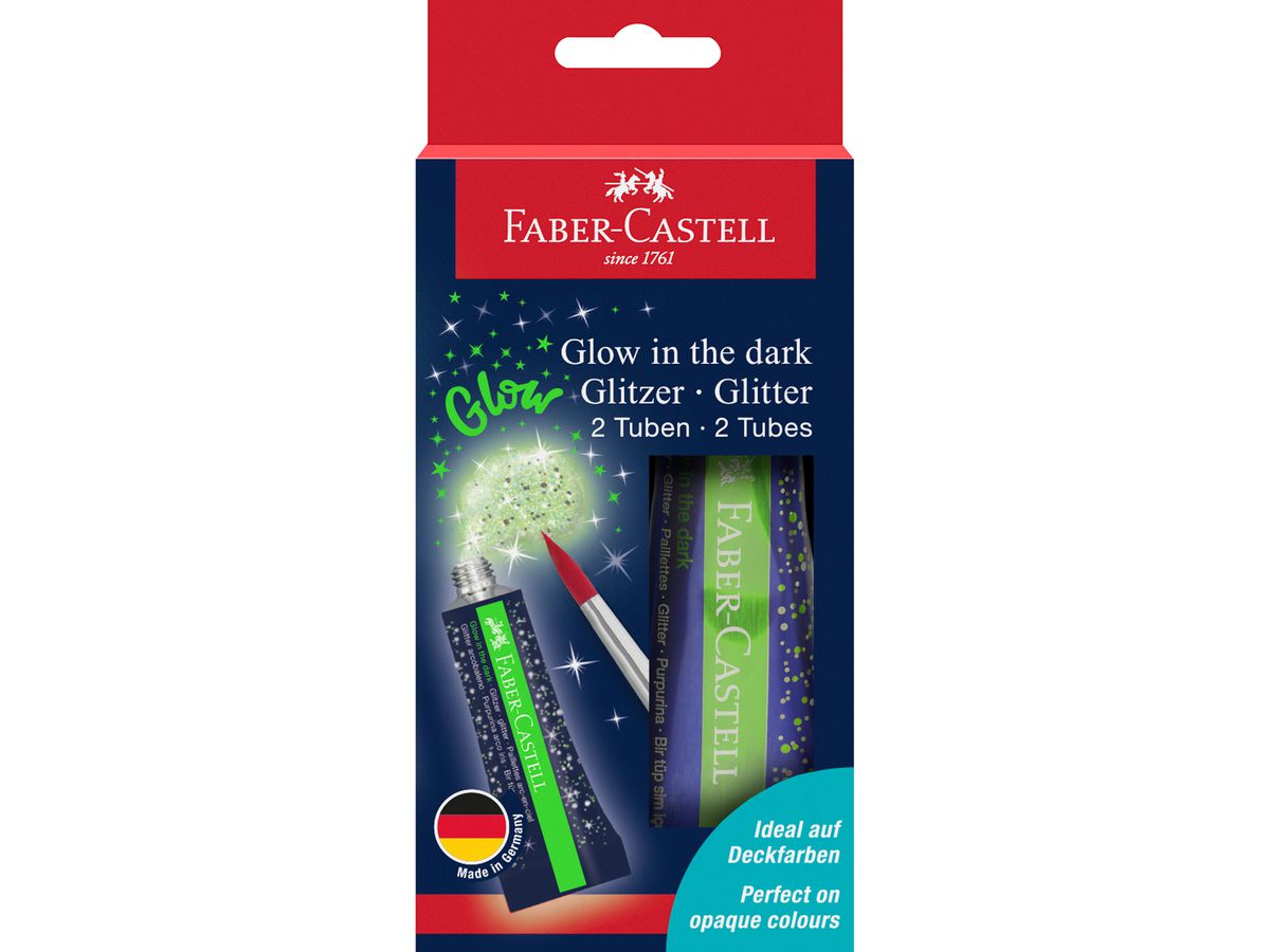 FABER-CASTELL Glow in the dark 125092 Glitzergel 2 Tuben (4005401250920)