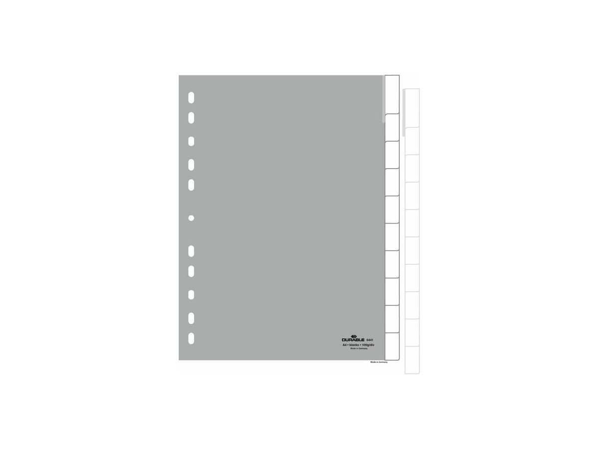 DURABLE Répertoires PP A4 644110 gris 10 pcs. (4005546640730)