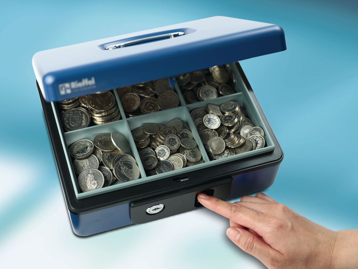 RIEFFEL SWITZERLAND Cassetta soldi DeLuxe 3 DELUXE 3 BLAU 23x18,5x8cm blu (7640115310835)