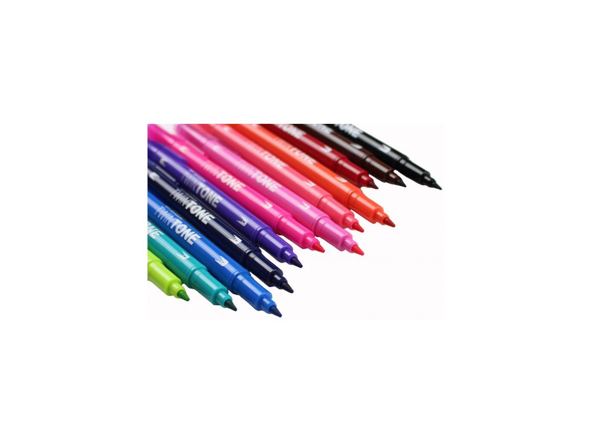 TOMBOW Fasermaler TwinTone Marker WS-PK-12P-1 Helle F. 12-tlg. (4003198141018)