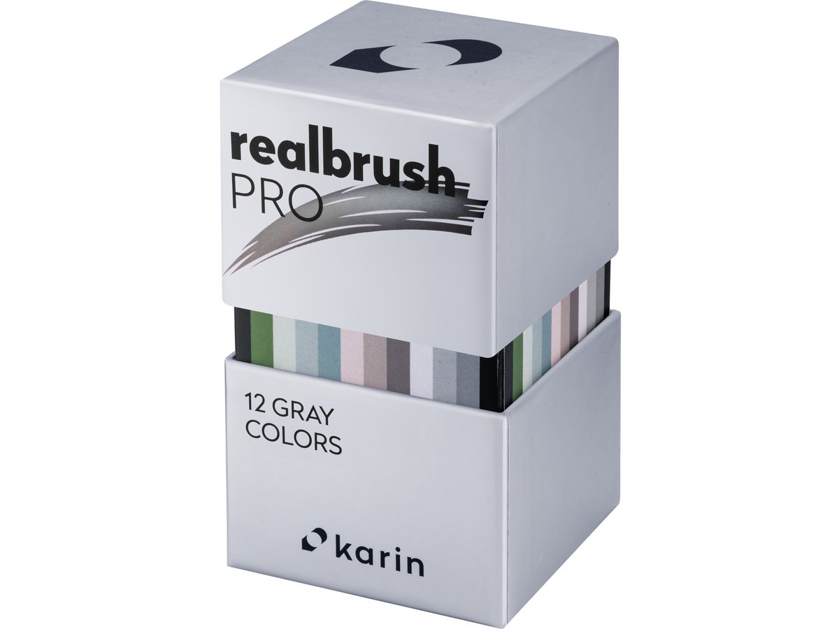KARIN Real Brush Pen Pro 0.4mm 31C6 Gray colours 12 pièces (5904446031350)