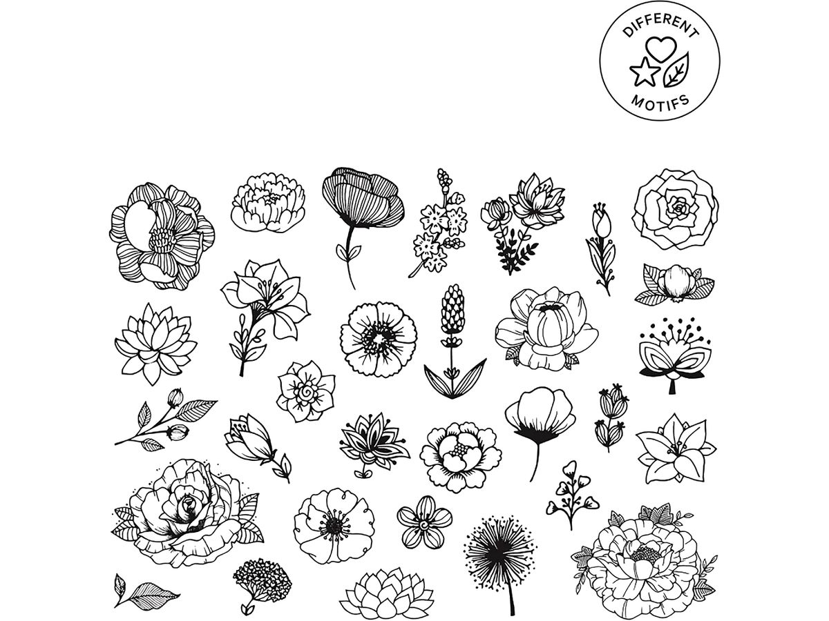 I AM CREATIVE Stempelset 4093.04 Flowers 31 Stück (7611983252053)