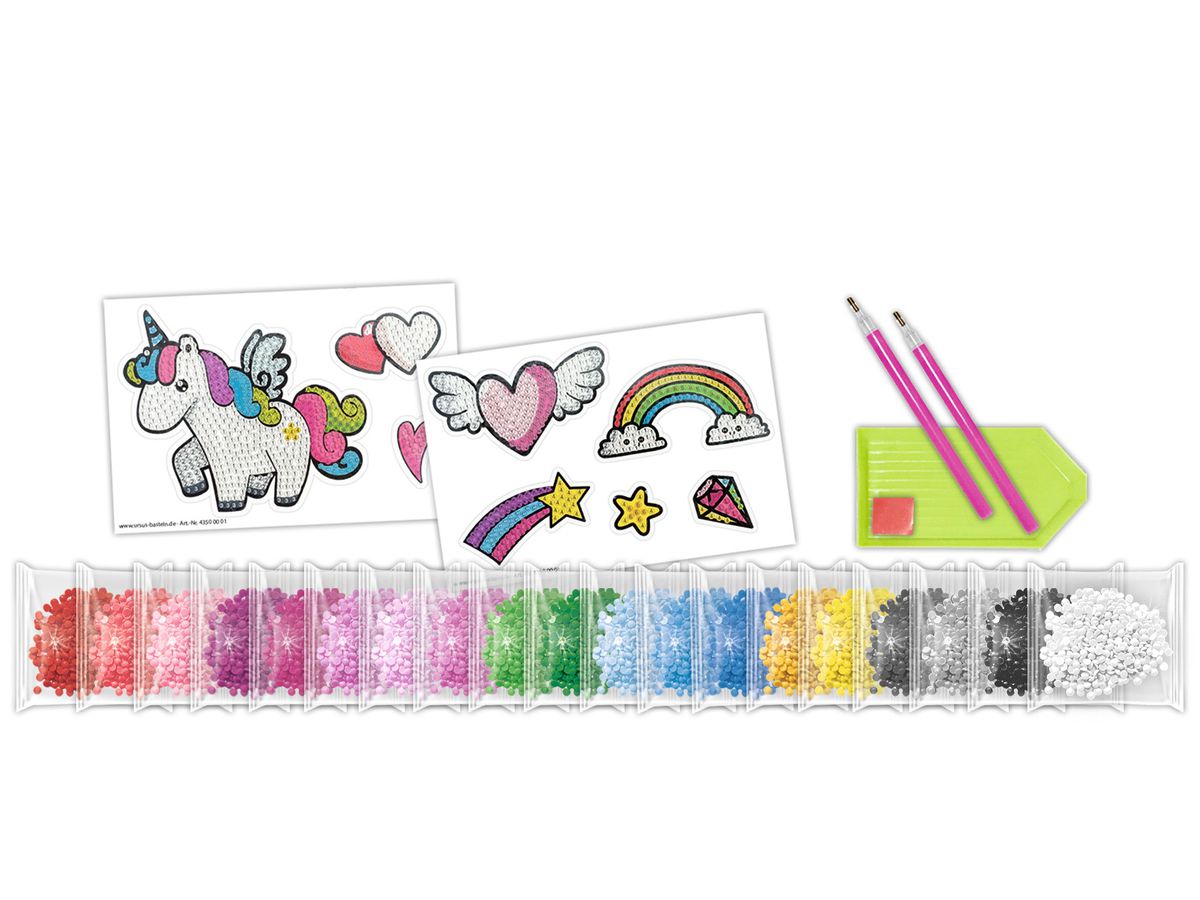 URSUS Diamond Sticker Unicorn 43500001 10x15cm 2 Bogen (4008525238157)