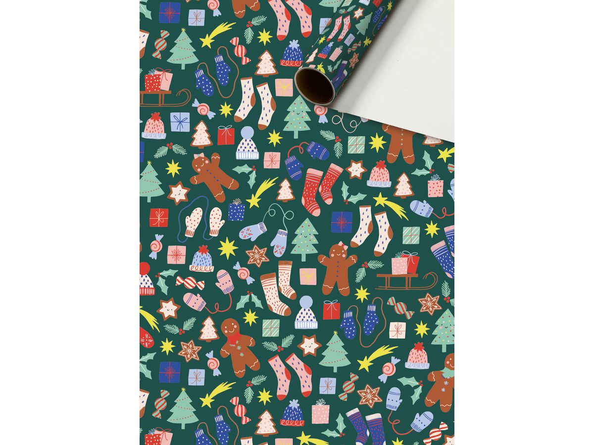 STEWO Geschenkpapier Marioka 2528523747 dunkelgrün 70x200cm (7630050877807)