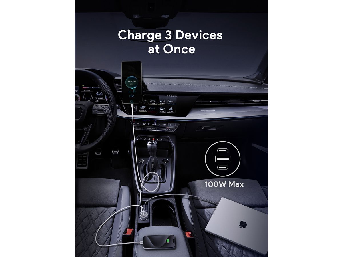 AUKEY Pathfinder PD CarChar. 100W CC-P3 3-Port,USB-A&C (0689323790067)