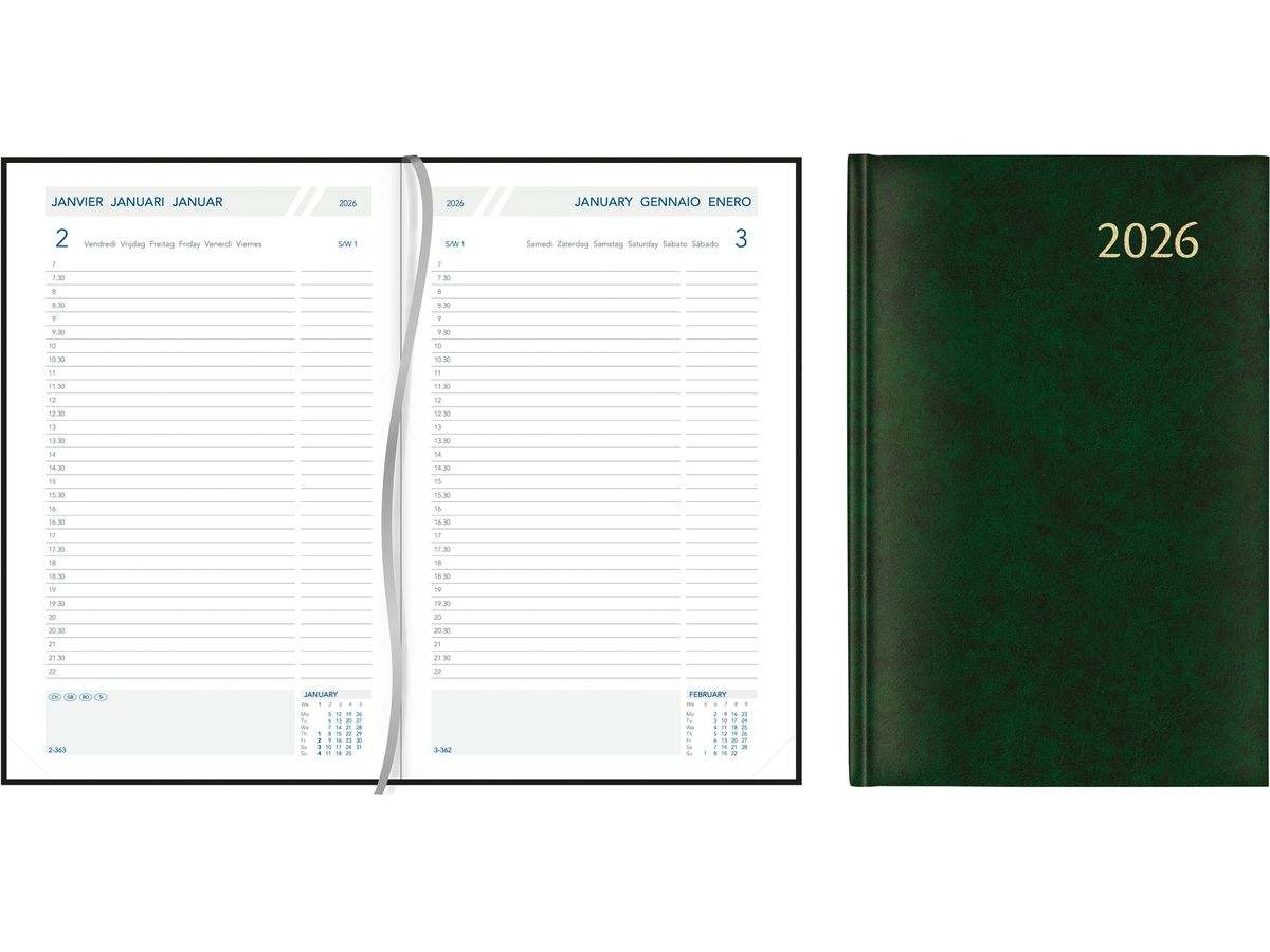 AURORA Agenda Florence Daily 2026 3215G 1J/1P vert ML 14x21cm (5411028432851)