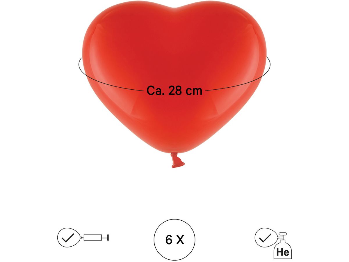 I AM CREATIVE Ballons Herz 27cm 1000-1073 rot 6 Stück (7611983246991)