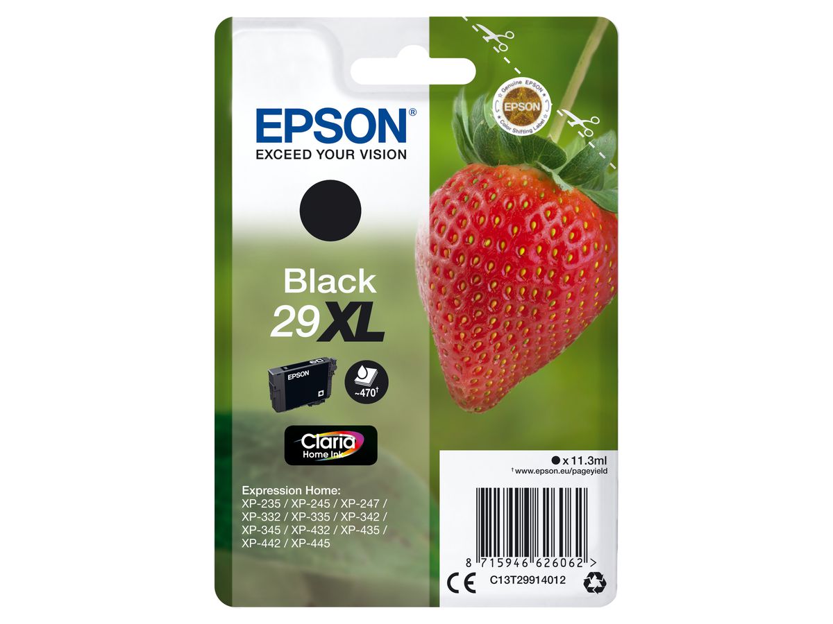 EPSON Cart. d'encre 29XL noir T299140 XP-235/335/435 470 pages (8715946626062)