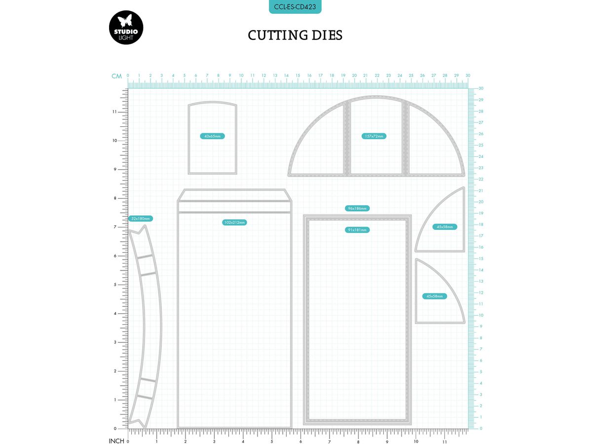 SIZZIX Stanzform 21.2x14.2x0.1cm CD423 Feinlinig 1 Stuck (8713943136898)