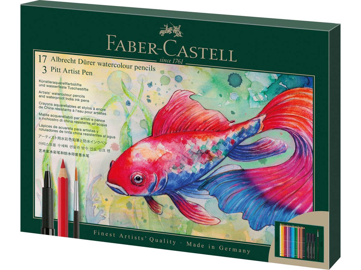 FABER-CASTELL Farbstift & Pitt Artist Pen 217552 Metallschachtel 21 Stück (4005402175529)
