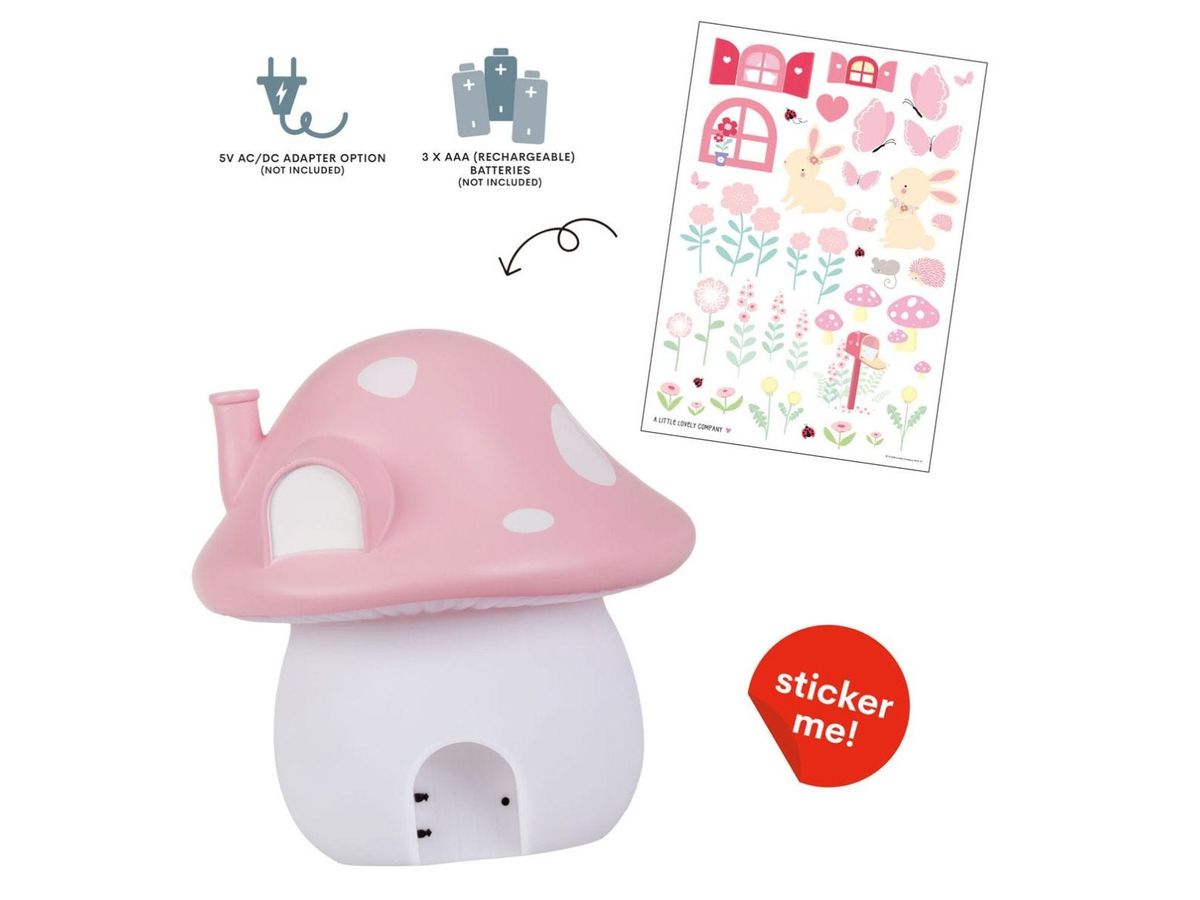 ALLC Luce Notturna con Sticker NLMUMC24 Mushroom rosa 17x19x17cm (8719033869363)