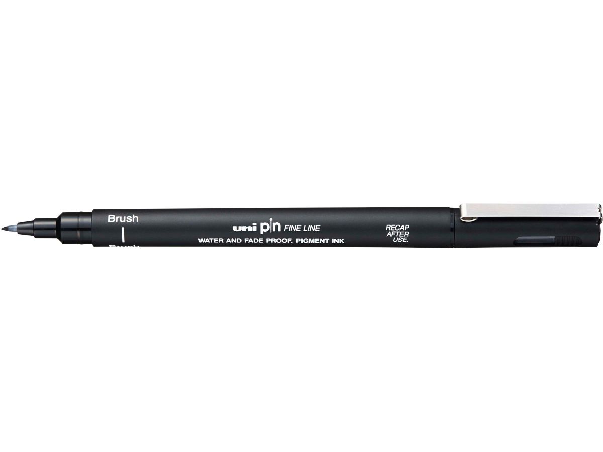 UNI-BALL Fineliner Pin brush PINBR-200(S) Black nero (4902778230824)