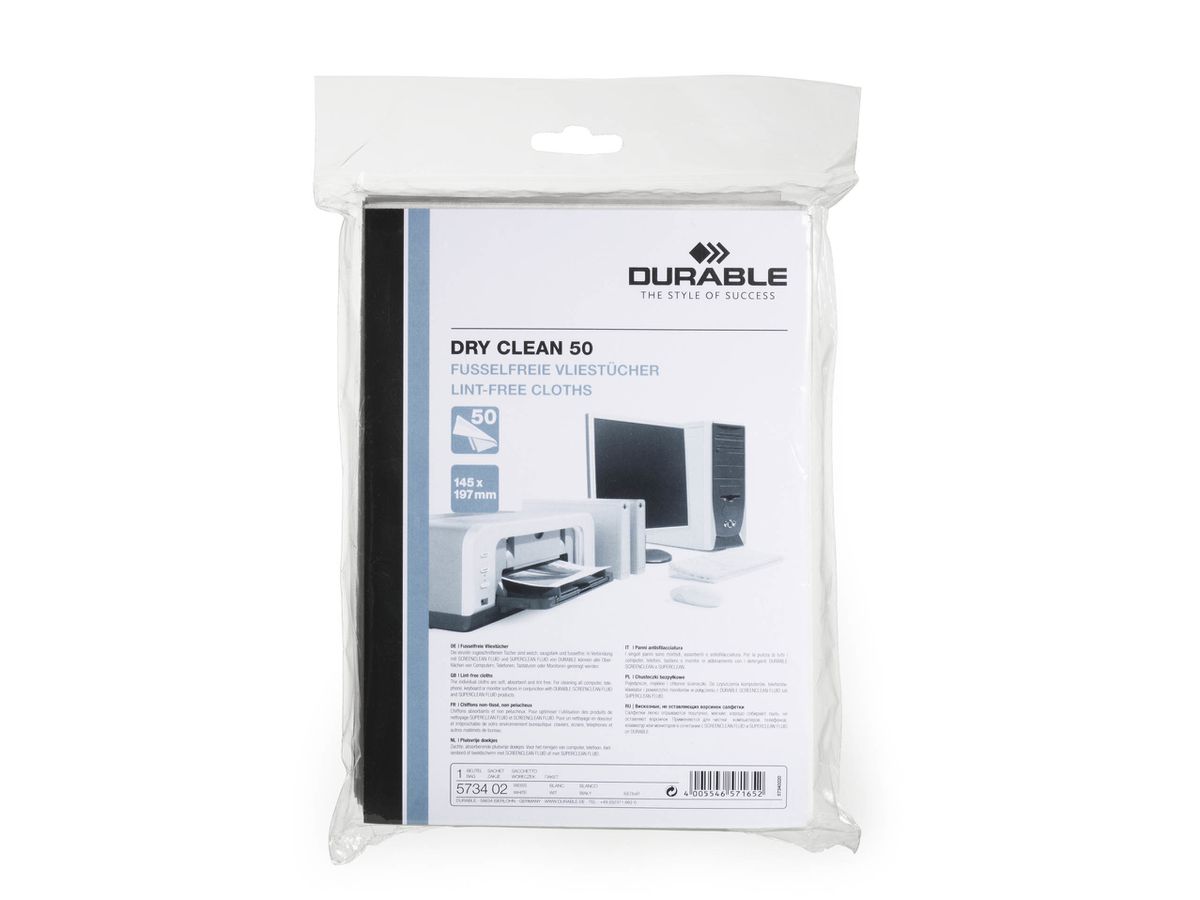 DURABLE Dry Clean 50 573402 Vliestücher 50 Stück (4005546571652)