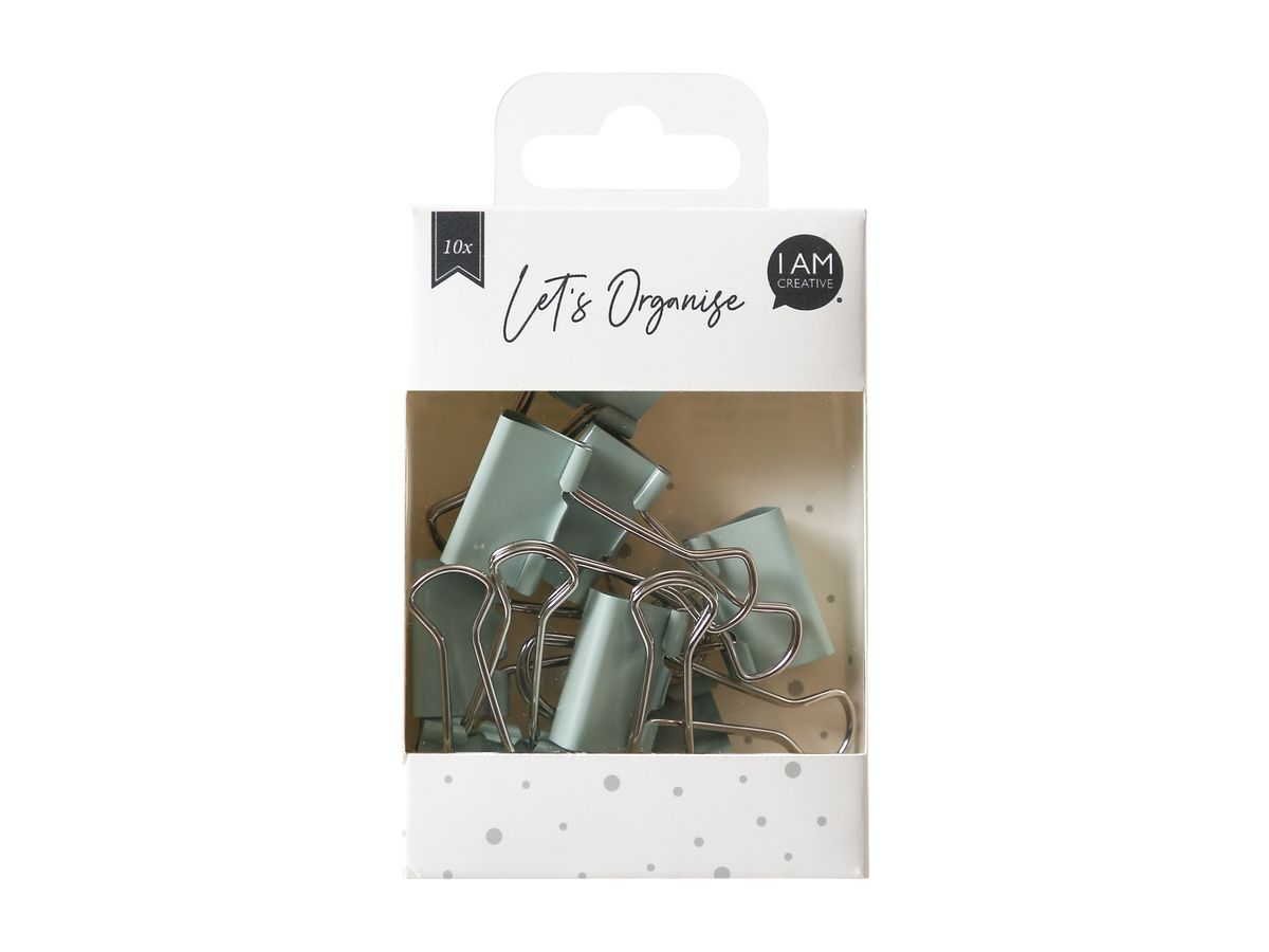 I AM CREATIVE Binder Clips Lets Organize 4035.13 hellgrün, 25mm, 10 Stk. (7611983211722)