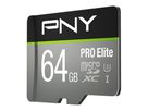 PNY micro-SDXC Pro Elite 64GB P-SDU64GV31100PRO-GE UHS-I U3 A1 & adapter (0751492625744)
