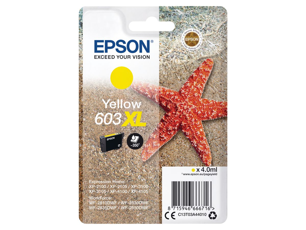EPSON Cartouche d'en. 603XL yellow T03A44010 XP-2100 350 pages (8715946666716)