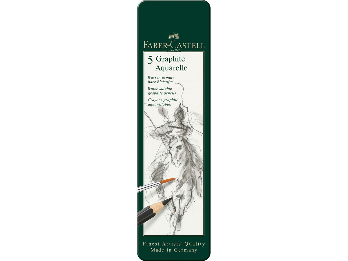 FABER-CASTELL Matita Graphite Aquarelle 117805 metallic box 5 pezzi (4005401178057)