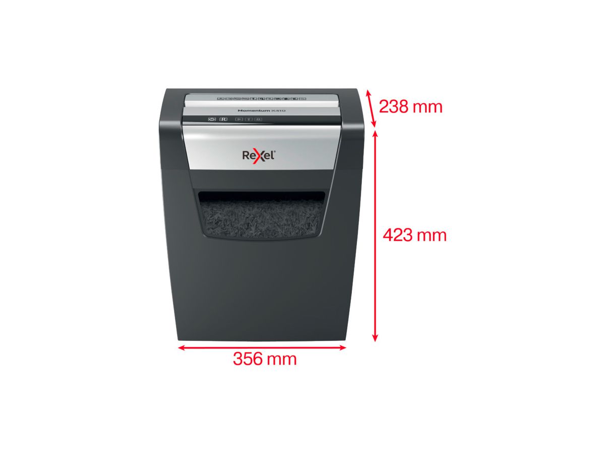 REXEL Aktenvernichter Momentum 2104571EU X410, P-4, 23lt (5028252523240)