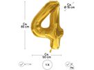 I AM CREATIVE Palloncini in foil no. 4 85cm 1000-1049 oro (7611983246755)