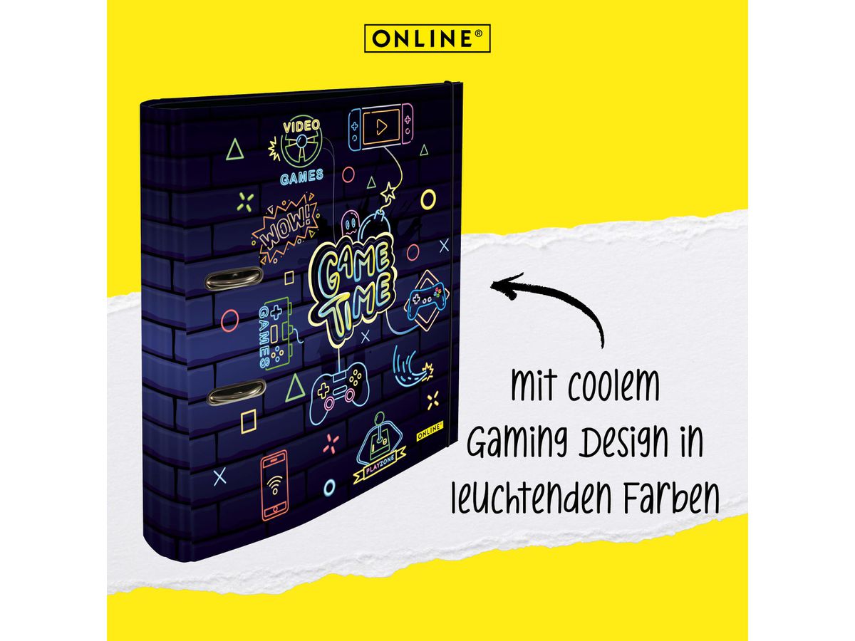 ONLINE Ordner Game Time 7cm 10140/6 mit Gummiband A4 (4014421101402)