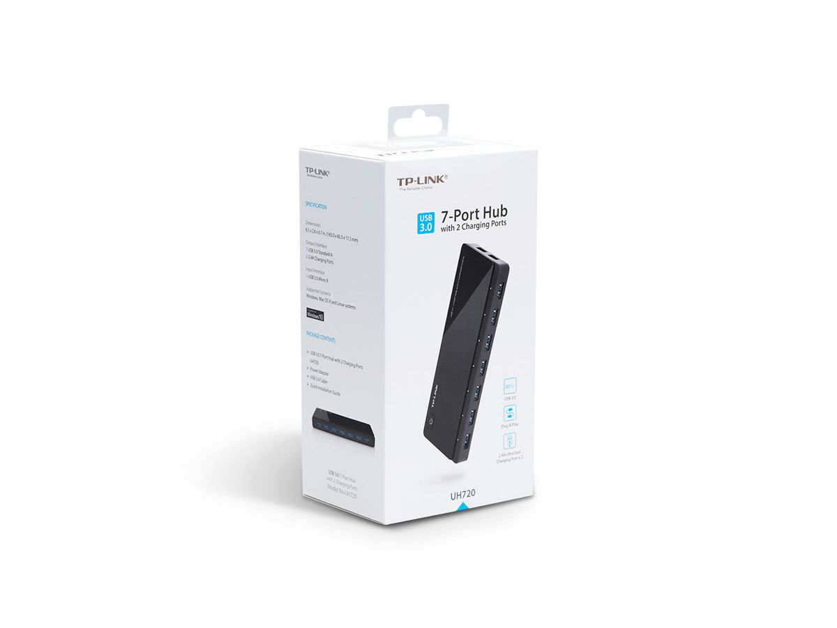 TP-LINK 7 Port USB 3.0 Hub UH720 (2.4A) 2 Ports (6935364010041)