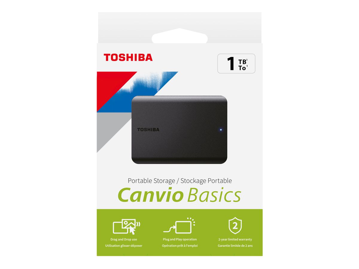 TOSHIBA HDD CANVIO BASICS 1TB HDTB510EK3AA USB 3.2 2.5 inch black (4260557512340)