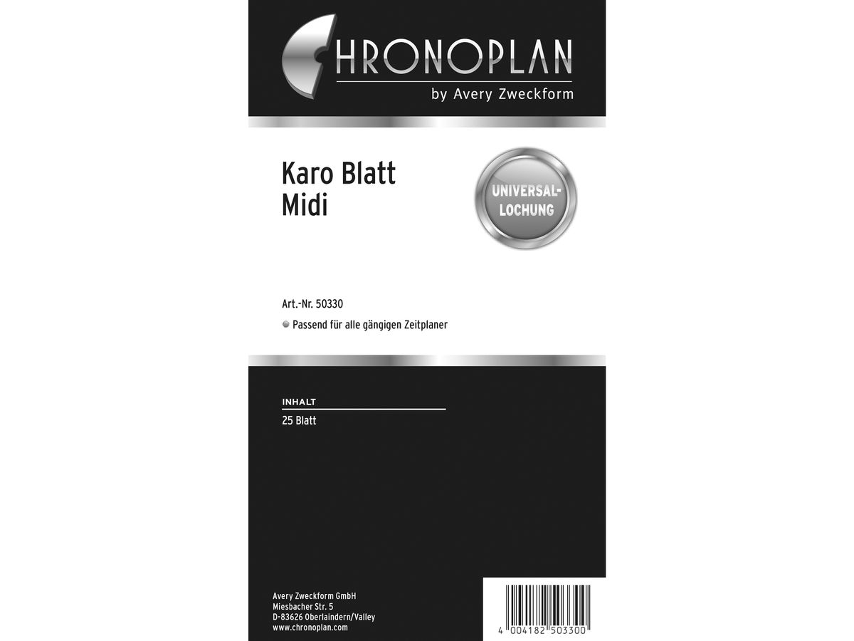 CHRONOPLAN foglio a scacchi 50330Z.26 25 foglie Midi (4004182503300)