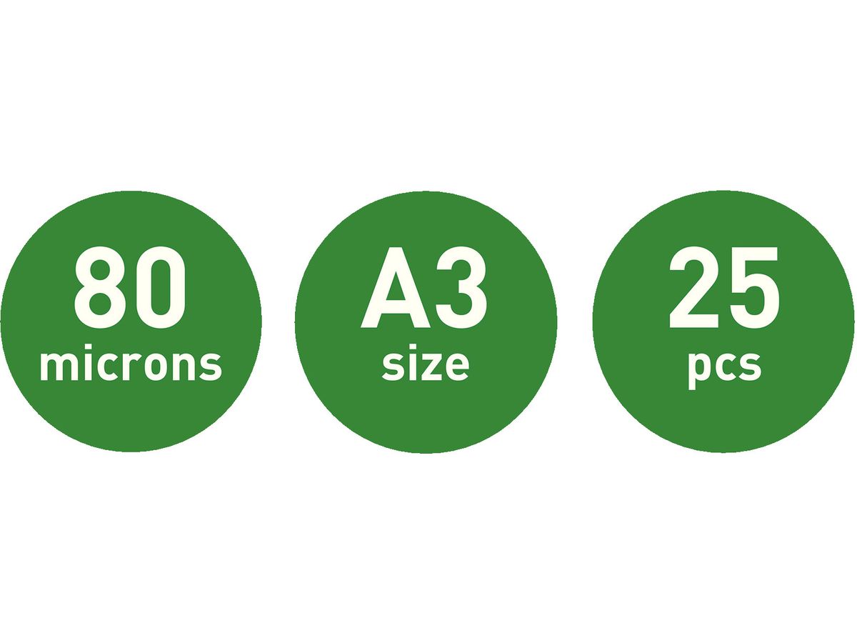 LEITZ Pelicole per laminazione A3 74860000 lucido, 80my 25 pezzi (4002432397709)