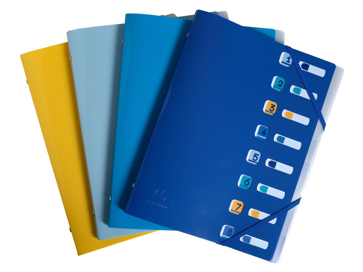 EXACOMPTA Classeur à anneaux A4 56110E assortis PP, 8 comp. (3130631561100)
