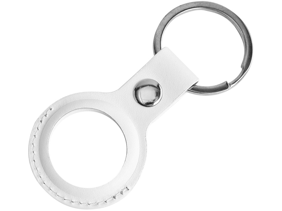 DELTACO Apple AirTag case, keychain MCASE-TAG11 vegan leather, white (7333048053978)