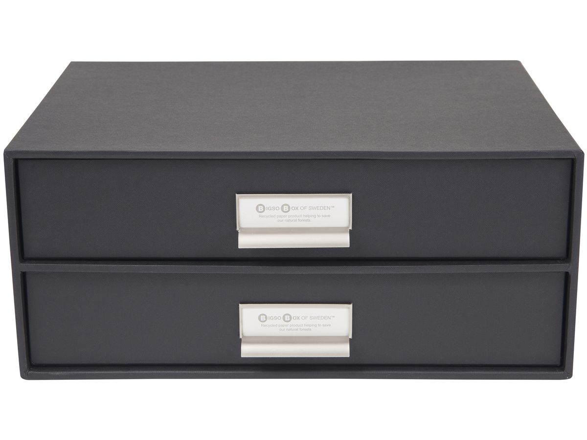 BIGSO BOX OF SWEDEN Schubladenbox Birger 15752000 2 Schubladen, dunkelgrau (7330061943569)