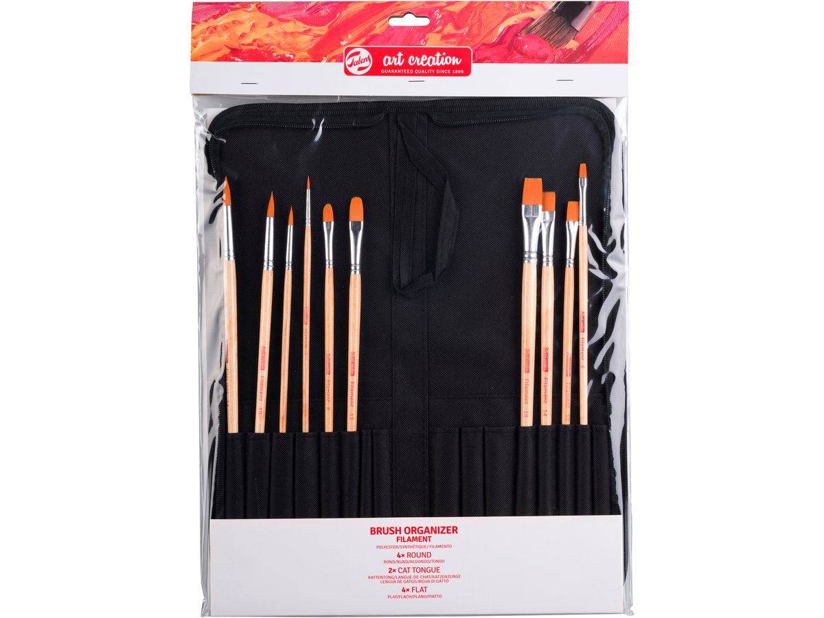 TALENS Öl- und Acrylpinselset 9099230M mit Organizer 10 Stück (8712079344207)